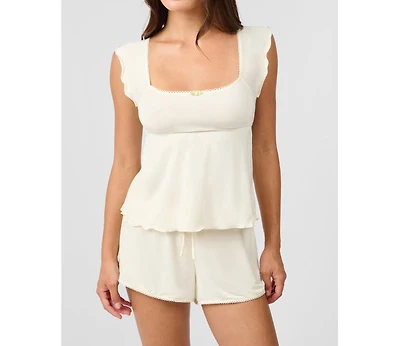 WeWoreWhat Women's Square Neck Babydoll Top