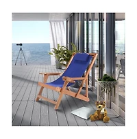 Jiallo Canvas Sling Chairs With Cup And Wine Holder And End Table