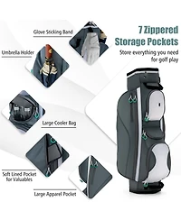Akiudex Lightweight Golf Cart Bag with 14-Way Dividers and Cooler Pocket