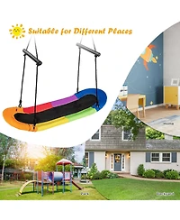 Akiudex Oval Platform Surf Swing with Adjustable Ropes and Foam Handles