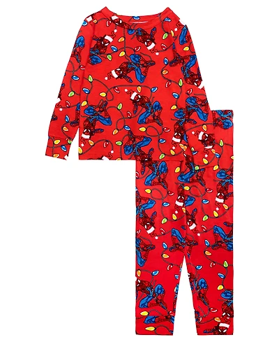 Ame Toddler Boys 2-Piece Spiderman Tight Fit Long-Sleeve Pajama Set