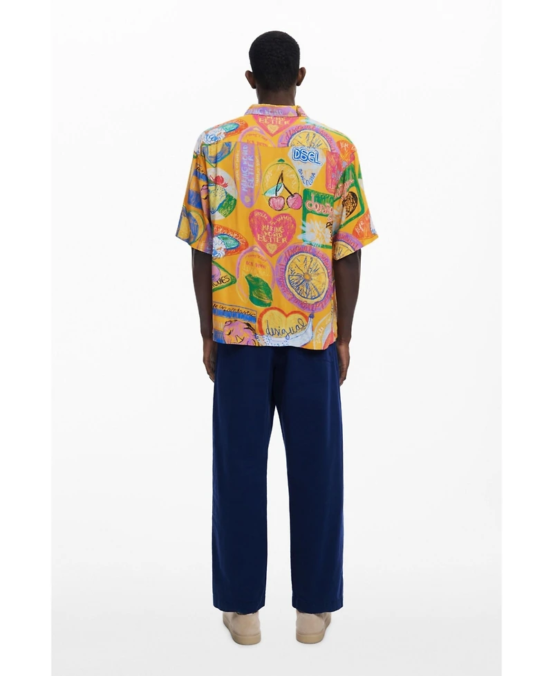 Desigual Men's Short-sleeve shirt with fruits