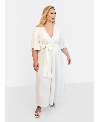 Rebdolls Plus Faux Wrap Maxi Dress