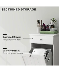 Homcom Tilt Out Laundry Hamper, Laundry Hamper Cabinet with Drawer,
