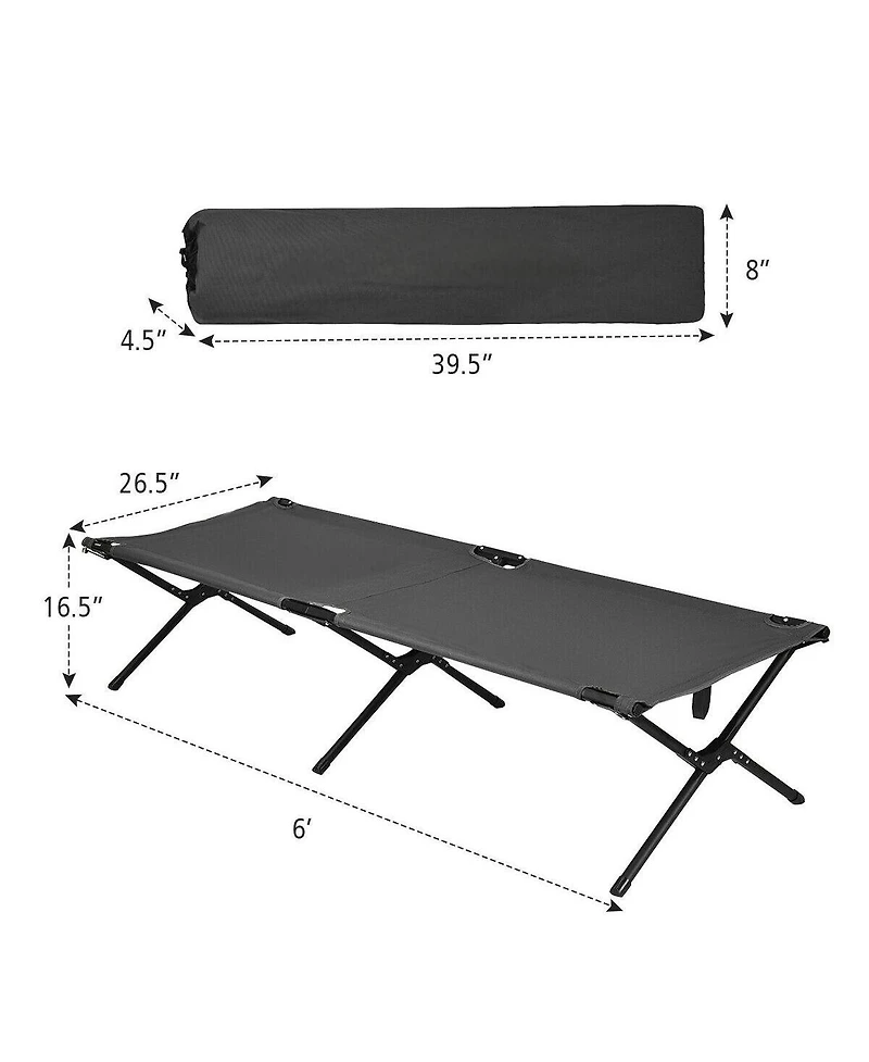 Akiudex Folding Camping Cot with Metal Frame and Carry Bag