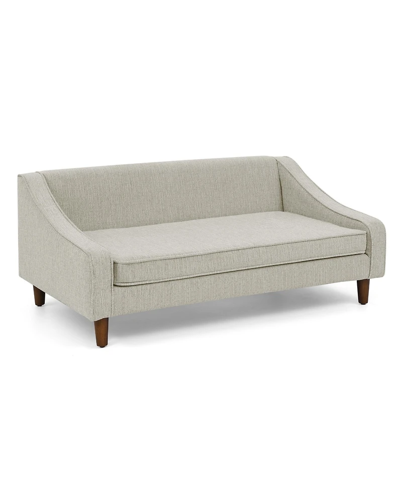 Aostirmotor Beige Durable Elevated Dog Sofa Bed Pet Sofa with Modern Irregular Armrest Design Comfortable Soft Dog Sofa