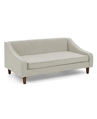 Aostirmotor Beige Durable Elevated Dog Sofa Bed Pet Sofa with Modern Irregular Armrest Design Comfortable Soft Dog Sofa