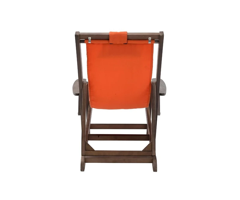 Jiallo Canvas Sling Chair With Cup And Wine Holder Ottoman (Set Of