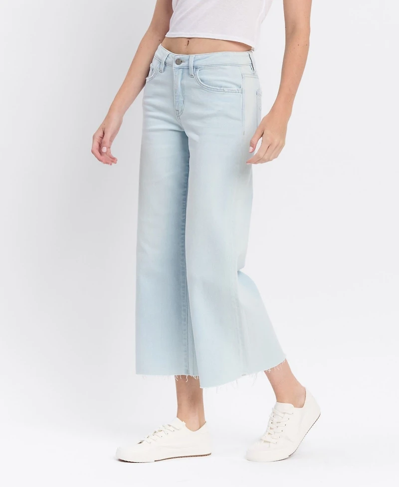 Vervet Women's High Rise Crop Wide Leg Jeans