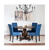Roundhill Furniture Fordsville 5-Pc Dining Set, Pedestal Round Table with 4 Stylish Chairs