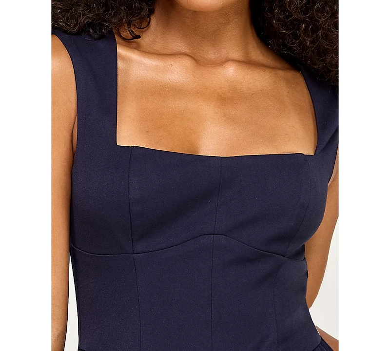 Seni & Cade Juniors' Sleeveless Drop Waist Short Dress