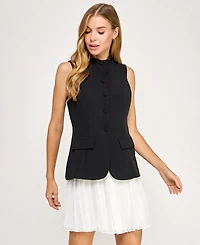 Seni & Cade Juniors' Sleeveless Chiffon Vest Dress
