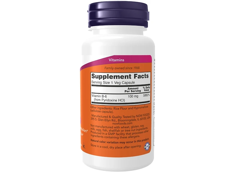 Now Foods B-6 ,100 mg ,250 Caps