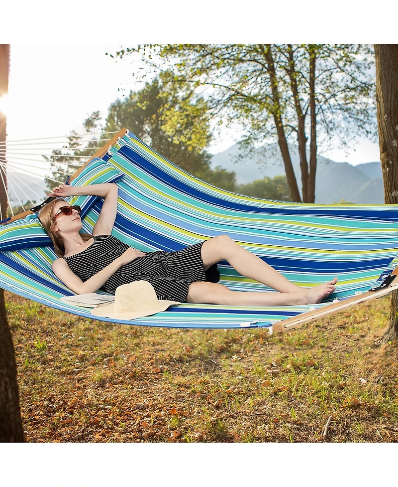 Akiudex patio hammock foldable swing chair bed with detachable pillow