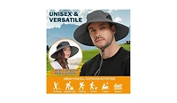 Multijoy Wide Brim Sun Hat, Upf 50+ Uv Protection Waterproof Packable Bucket Hat for Men & Women