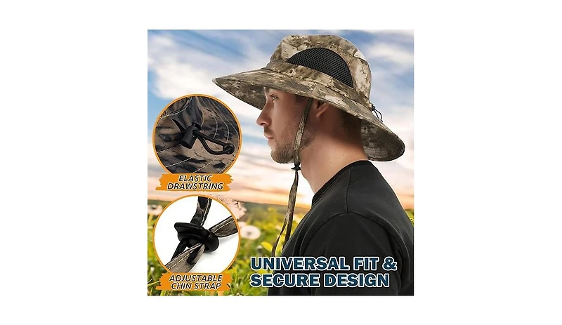 Multijoy Wide Brim Sun Hat, Upf 50+ Uv Protection Waterproof Packable Bucket Hat for Men & Women