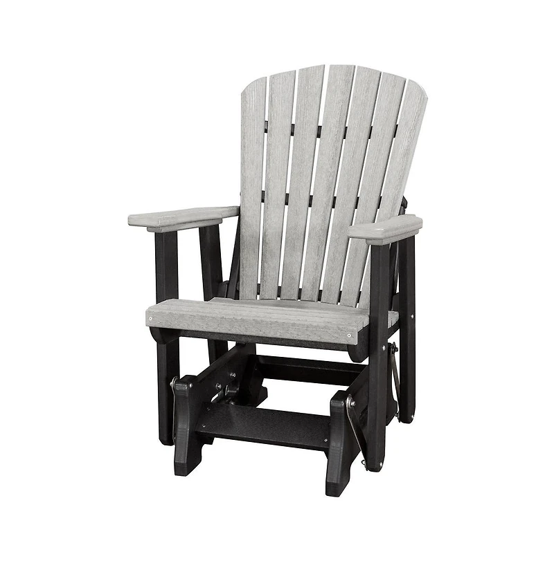 American Furniture Classics Fan Back Glider Made in the Usa- Light Gray, Black