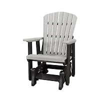 American Furniture Classics Fan Back Glider Made in the Usa- Light Gray, Black