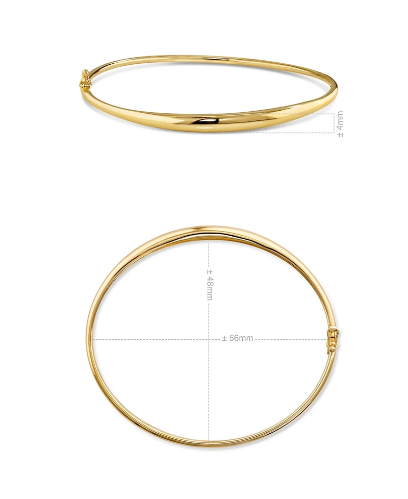 Devata Dome Bangle Bracelet in 14K Gold, Fits Small Wrist, approx. 3.6 grams