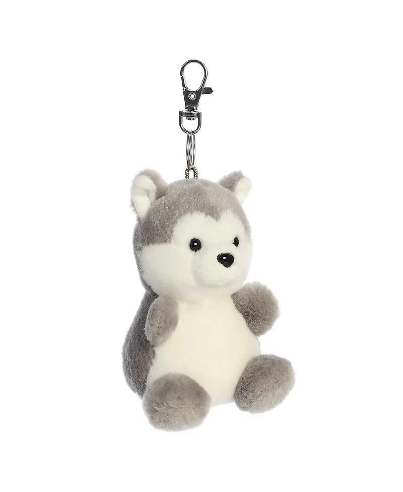 Aurora Mini Busky Husky Palm Pals Adorable Clip-On Gray 4"