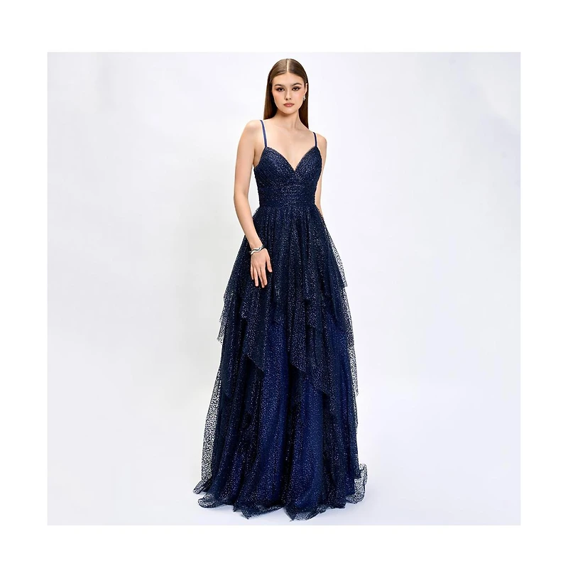 Bariano Women's Brylee Glitter Ball Gown