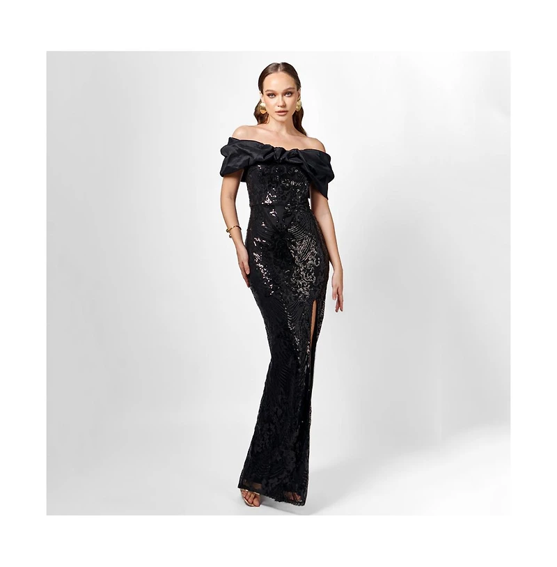 Bariano Women's Jaylan Off Shoulder Gown