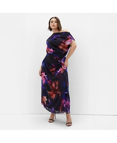 City Chic Women's Plus Vivid Print Maxi Dress