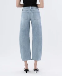 Vervet Women's High Rise Patch Pocket Barrel Jeans