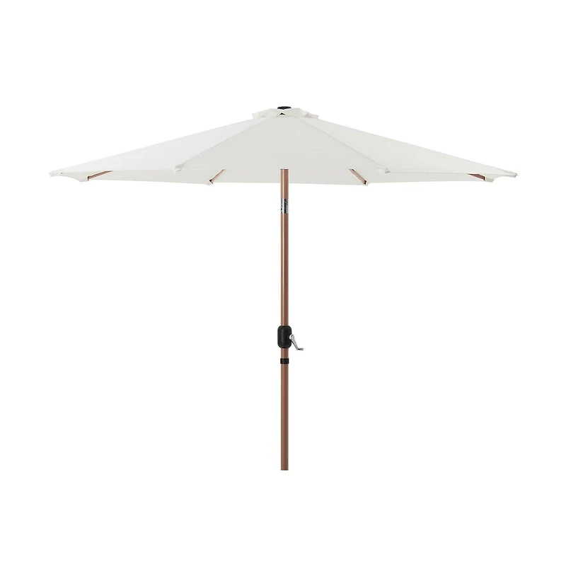 Meridian Furniture Fiji White Fabric / Matte Black Aluminum Patio Umbrella with Base Sets