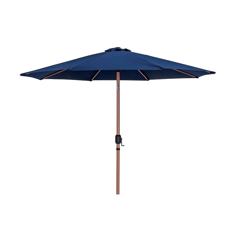 Meridian Furniture Fiji Navy Fabric / Matte Black Aluminum Patio Umbrella with Base Sets