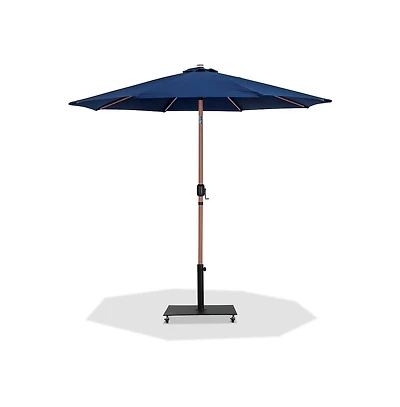 Meridian Furniture Fiji Navy Fabric / Matte Black Aluminum Patio Umbrella with Base Sets