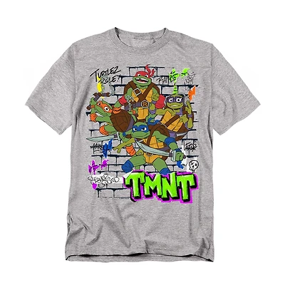 LogovisionMen's Tales Of The Teenage Mutant Ninja Turtles Poster Brick Wall T-Shirt