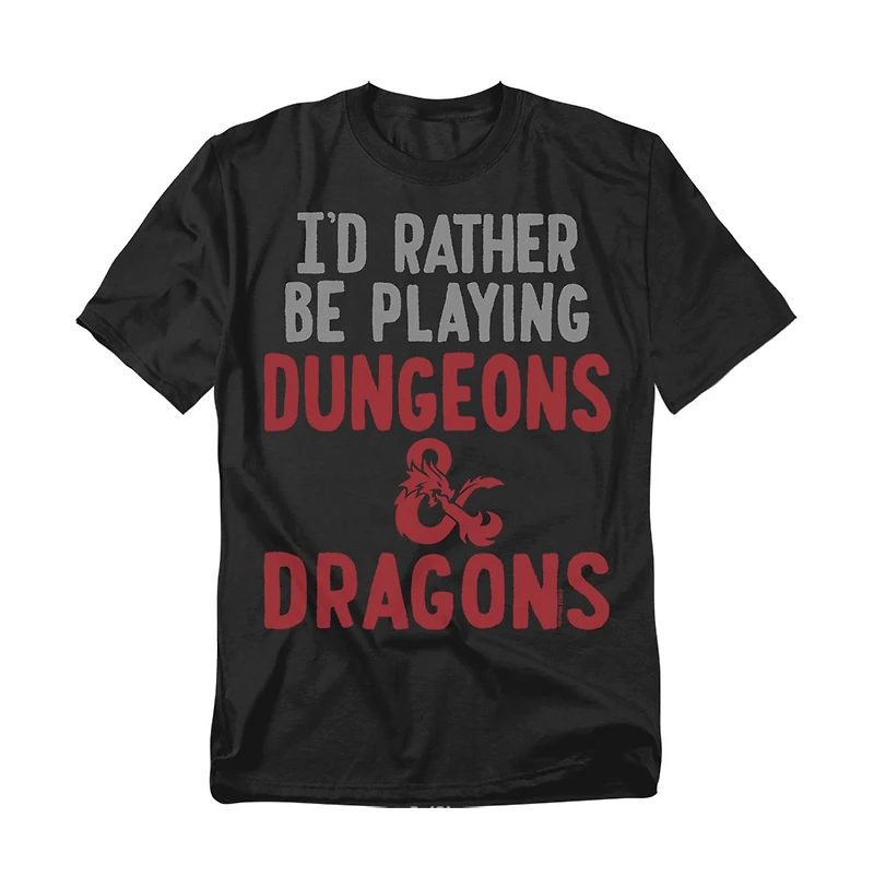 Logovision Men's Dungeons And Dragons Rather Be Playing Dd T-Shirt