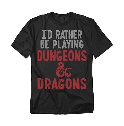 Logovision Men's Dungeons And Dragons Rather Be Playing Dd T-Shirt