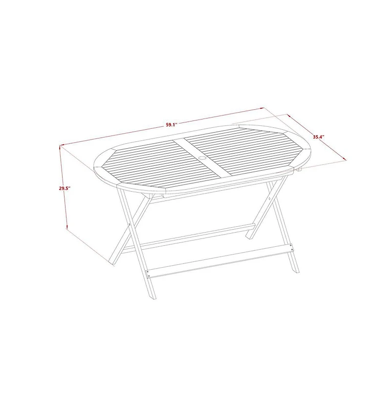 East West Furniture Wooden Patio Set Natural Oil