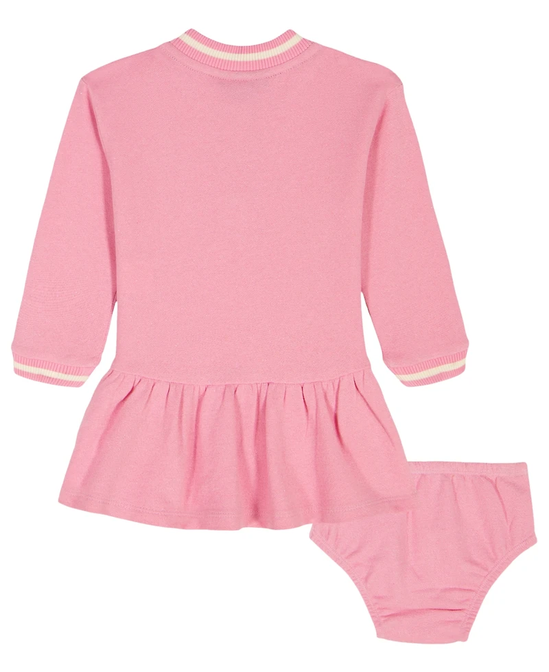 Tommy Hilfiger Baby Girls 2-Piece Striped Baseball Collar Dress and Bloomers Set