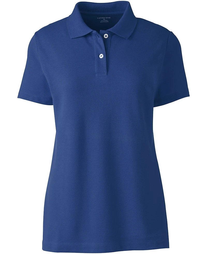 Lands' End Women's Plus Short Sleeve Basic Mesh Polo Shirt