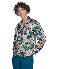 Calvin Klein Petite Printed Long Sleeves Top