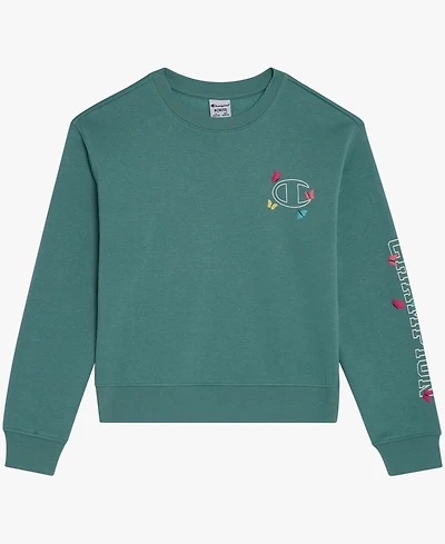 Champion Big Girls Pullover Crewneck Sweatshirt