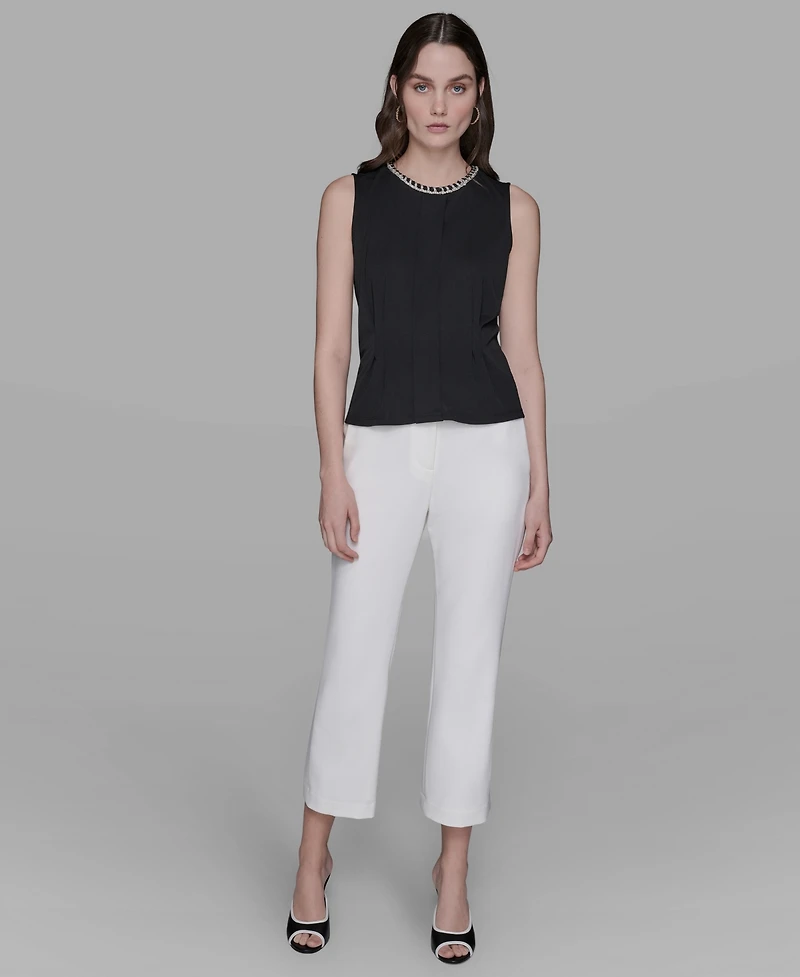 Karl Lagerfeld Paris Women's Embellished Pleated Top