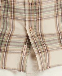 Weatherproof Vintage Men's Long Sleeve Button-Down Burnout Plaid Flannel Shirt