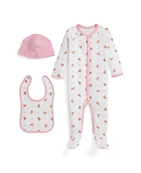 Polo Ralph Lauren Baby Boys 3-Piece Coverall, Bib and Beanie Gift Set
