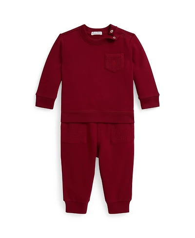 Polo Ralph Lauren Baby Boys 2-Piece Waffle-Trim Sweatshirt and Joggers Set