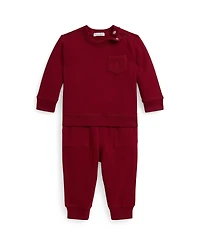 Polo Ralph Lauren Baby Boys 2-Piece Waffle-Trim Sweatshirt and Joggers Set