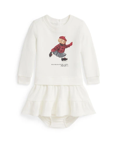 Polo Ralph Lauren Baby Girls Bear Fleece Dress and Bloomer