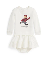 Polo Ralph Lauren Baby Girls Bear Fleece Dress and Bloomer