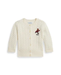 Polo Ralph Lauren Baby Girls Bear Mini-Cable Knit Sweater
