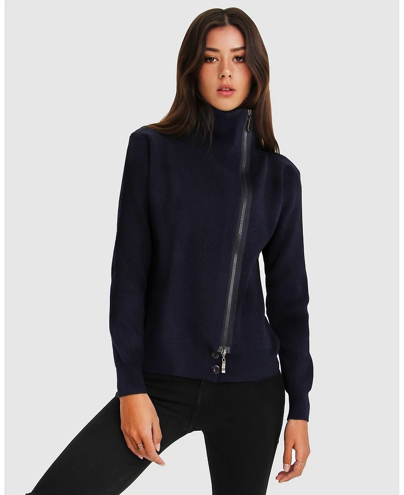 Belle & Bloom Women's Brother's Zip Front Jumper