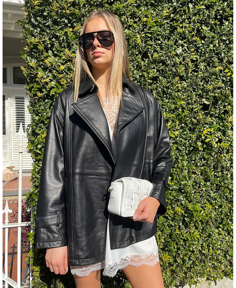 Belle & Bloom Women's Bff Belted Leather Jacket