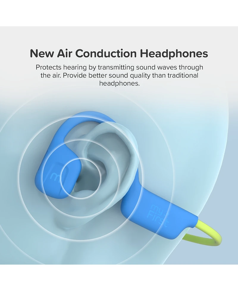 myFirst Headphones Airwaves - Truly Wireless, Bluetooth, Open-Ear headphones for Kids